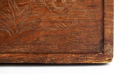 "Scena di festa" Pannello in legno intagliato