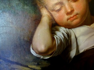 Altes Gemälde, frühes 19. Jahrhundert, Porträt, Schlafendes Kind, Abel de Pujol, Nachfolger oder Werkstatt von Greuze