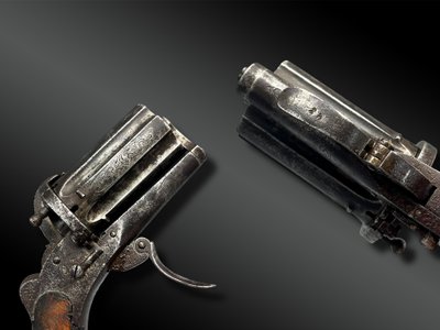 REVOLVER pepperbox inciso - Belgio - XIX secolo