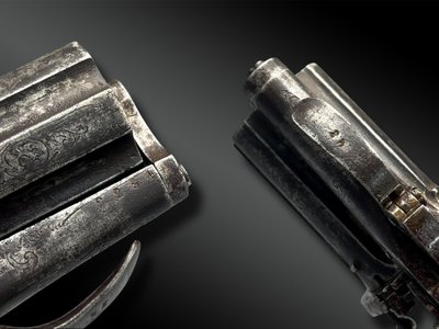 REVOLVER pepperbox inciso - Belgio - XIX secolo