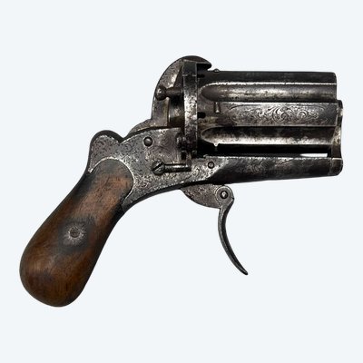 REVOLVER pepperbox inciso - Belgio - XIX secolo