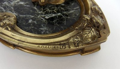 Bronze inkwell by Albert Marionnet