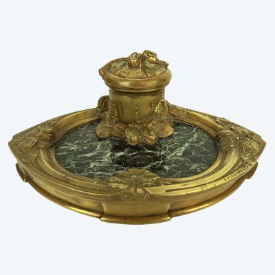 Bronze inkwell by Albert Marionnet