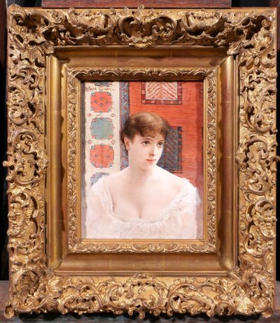 Roland BAUDUIN 1853-1925 Porträt einer Frau, Julia, Gemälde, circa 1890-1900 Impressionismus Belgien