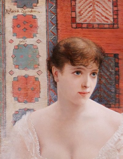 Roland BAUDUIN 1853-1925 Porträt einer Frau, Julia, Gemälde, circa 1890-1900 Impressionismus Belgien