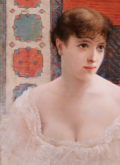 Roland BAUDUIN 1853-1925 Porträt einer Frau, Julia, Gemälde, circa 1890-1900 Impressionismus Belgien