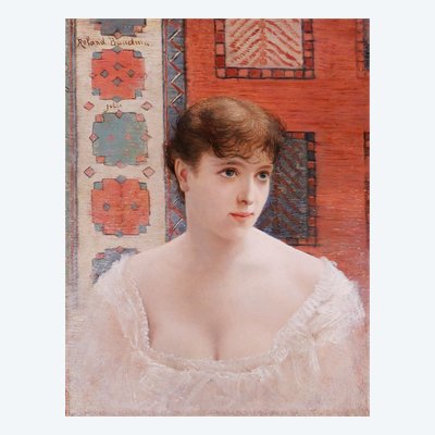 Roland BAUDUIN 1853-1925 Porträt einer Frau, Julia, Gemälde, circa 1890-1900 Impressionismus Belgien