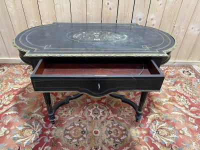 Bureau - Consile d'entrée époque Napoléon III en bois noirci 