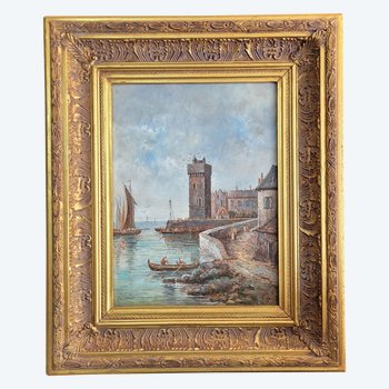 VAN ABCOUDE XX secolo olio su tavola pittura marina