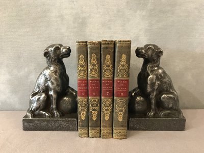 Paire de serres livres anciens en fonte d'époque 19 ème 