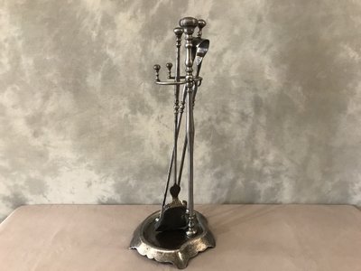 Antique iron fireplace set from the 19th century