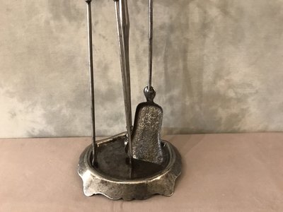 Antique iron fireplace set from the 19th century