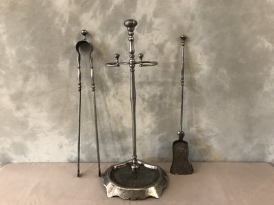 Antique iron fireplace set from the 19th century