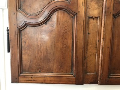 Coppia di porte antiche in legno da frutto della fine del XVIII secolo