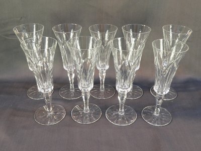 SAINT-LOUIS CRYSTAL 9 Champagnerflöten Modell CAMARGUE 18,5 cm