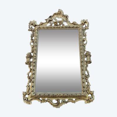 Antique Louis XV style gilded wood mirror from the 20th century