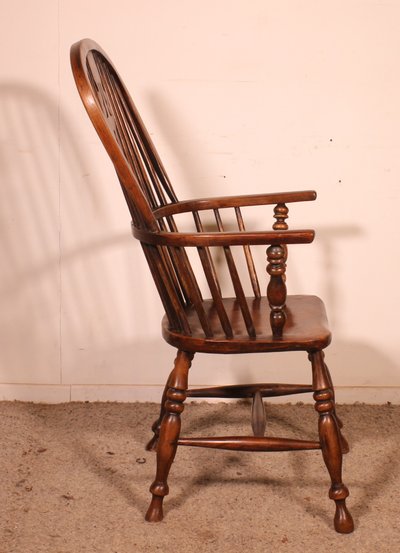 Windsor Armchair In Ash And Elm From The Early 19th Century