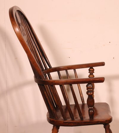 Windsor Armchair In Ash And Elm From The Early 19th Century