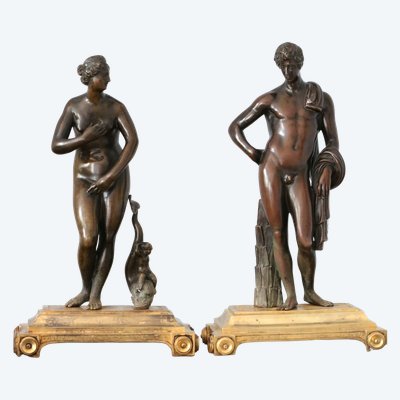 Paire de sculptures en bronze