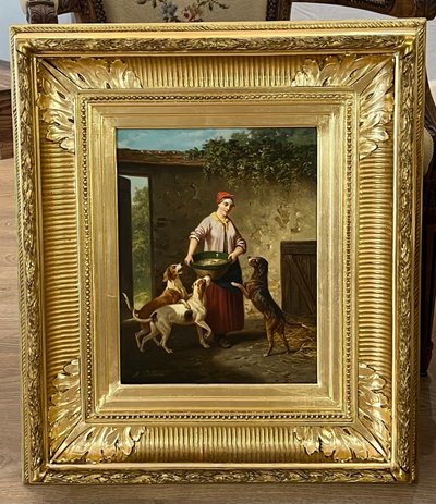Paar Ölgemälde auf Leinwand, Alfred SAINTE MARIE (tätig von 1853 bis 1870)