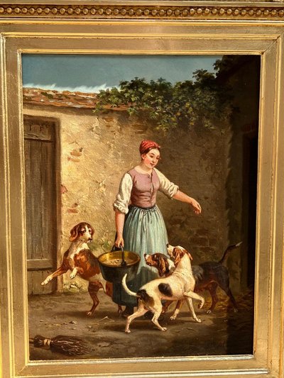 Paar Ölgemälde auf Leinwand, Alfred SAINTE MARIE (tätig von 1853 bis 1870)
