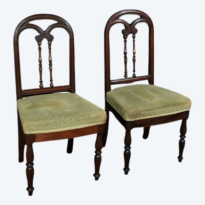 Paire de Chaises en Acajou, époque Restauration – 1ère partie XIXe