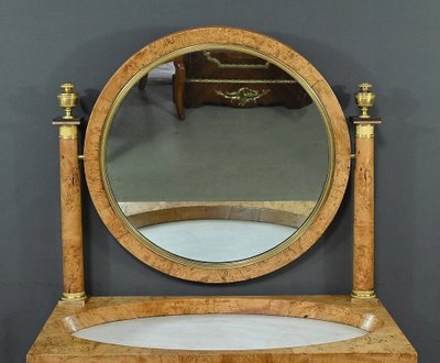 Coiffeuse en placage de Loupe d’Orme, époque Empire – Début XIXe