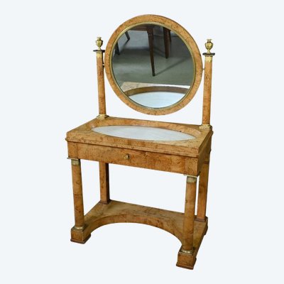 Coiffeuse en placage de Loupe d’Orme, époque Empire – Début XIXe