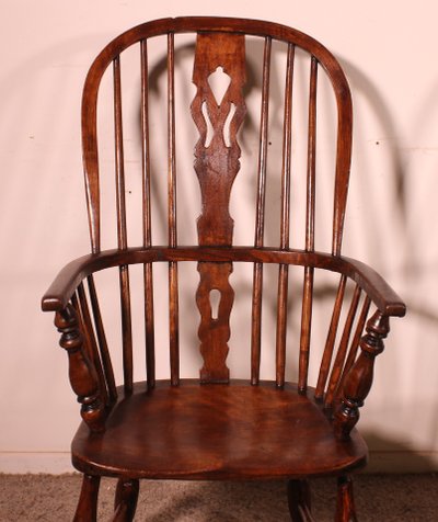 Coppia di poltrone Windsor inglesi del XIX secolo