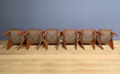 Set di 6 poltrone in palissandro, Art Déco – 1910