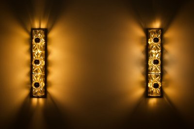 Pair of Hollywood Regency Brass Sconces