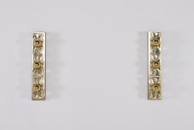 Pair of Hollywood Regency Brass Sconces