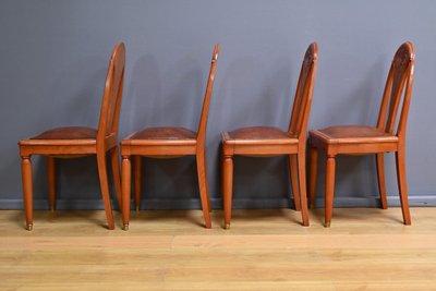 Set of 4 stained beech chairs, Art Deco – 1910