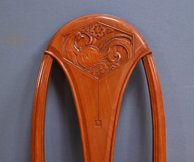 Set of 4 stained beech chairs, Art Deco – 1910