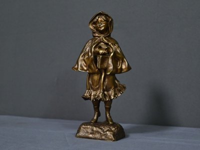 Bronzo “La scolaretta”, firmato Tremo – Inizio XX secolo