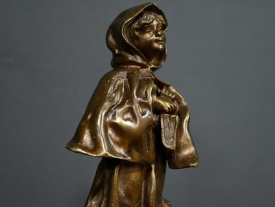 Bronzo “La scolaretta”, firmato Tremo – Inizio XX secolo