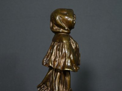 Bronzo “La scolaretta”, firmato Tremo – Inizio XX secolo