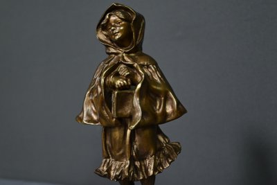 Bronzo “La scolaretta”, firmato Tremo – Inizio XX secolo