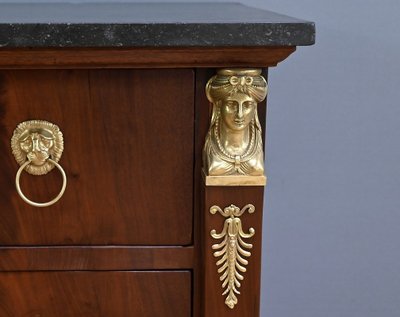 Commode Retour d’Égypte en Acajou de Cuba, époque Empire – Début XIXe