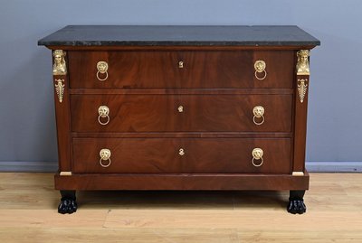 Commode Retour d’Égypte en Acajou de Cuba, époque Empire – Début XIXe