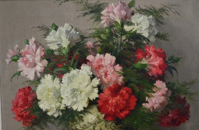 Gemälde „Nelken“ von M. Décamps – 1940