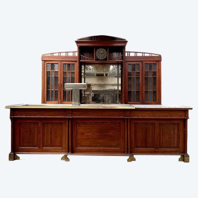 Comptoir de bar avec arrière bar début XXe