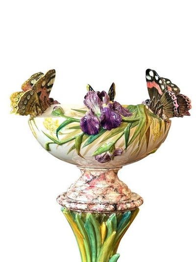 Delphin Massier Grand Complete Art Nouveau "Pavone e farfalle"