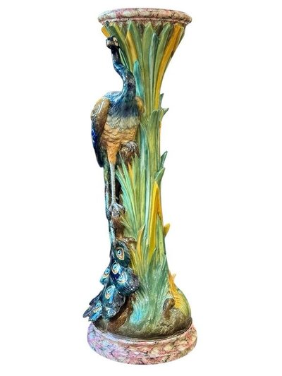 Delphin Massier Grand Complete Art Nouveau "Pavone e farfalle"