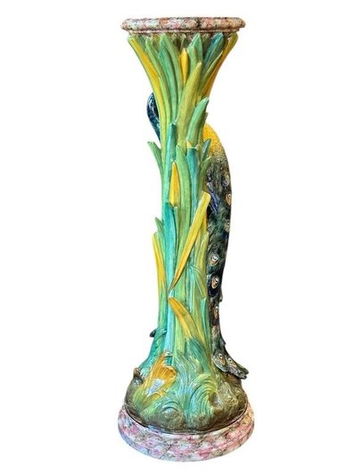 Delphin Massier Grand Complete Art Nouveau "Pavone e farfalle"