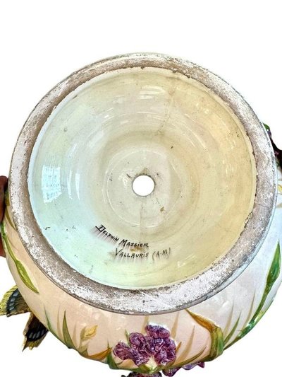 Delphin Massier Grand Complete Art Nouveau "Pavone e farfalle"