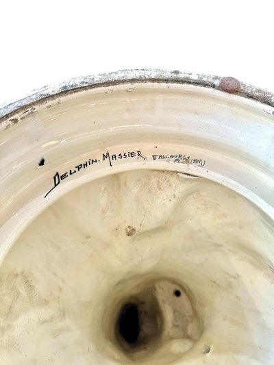 Delphin Massier Grand Complete Art Nouveau "Pavone e farfalle"