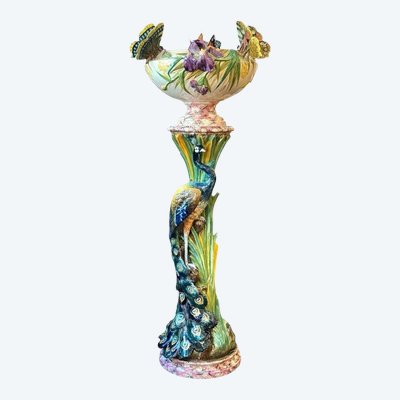Delphin Massier Grand Complete Art Nouveau "Pavone e farfalle"