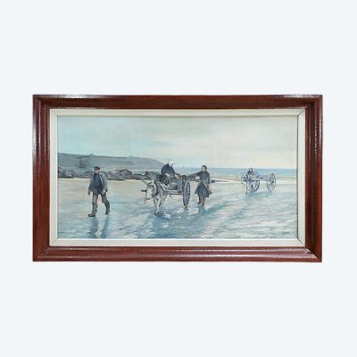 Grand Tableau « Les Goémoniers » de A. Le Guen – 1969