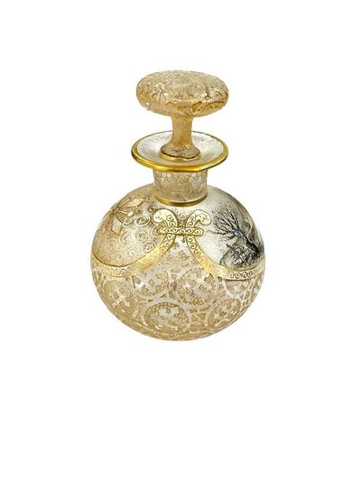 Daum Nancy Miniature Bottle "Lake Landscape"